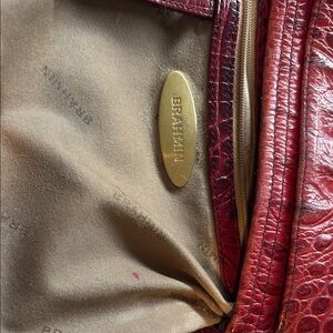 Brahmin Crimson Textured Leather Handbag